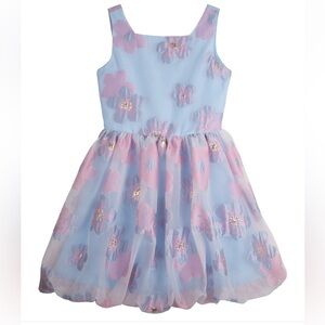 Big Girl Sleeveless Burnout Organza Social Dress